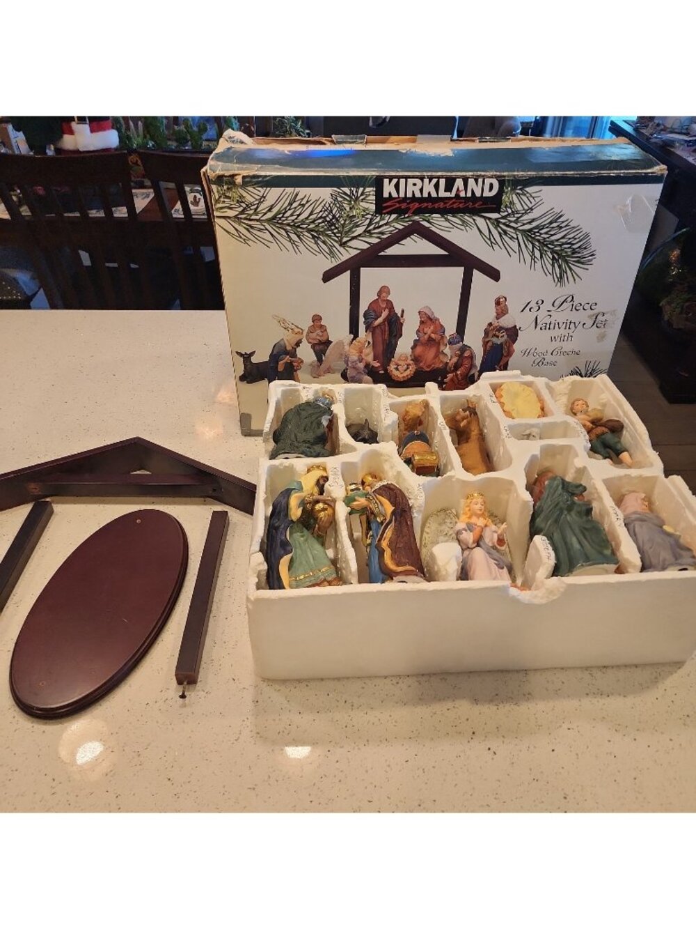 Kirkland Signature Nativity Set 13 Piece Christmas Decor Wood Creche